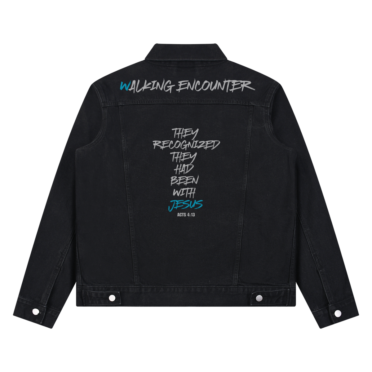"Walking Encounter" Unisex Vintage Wash Denim Jacket