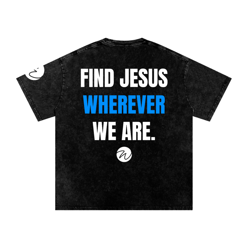 "We Outside" Snow Washed Oversized Cotton T-Shirt