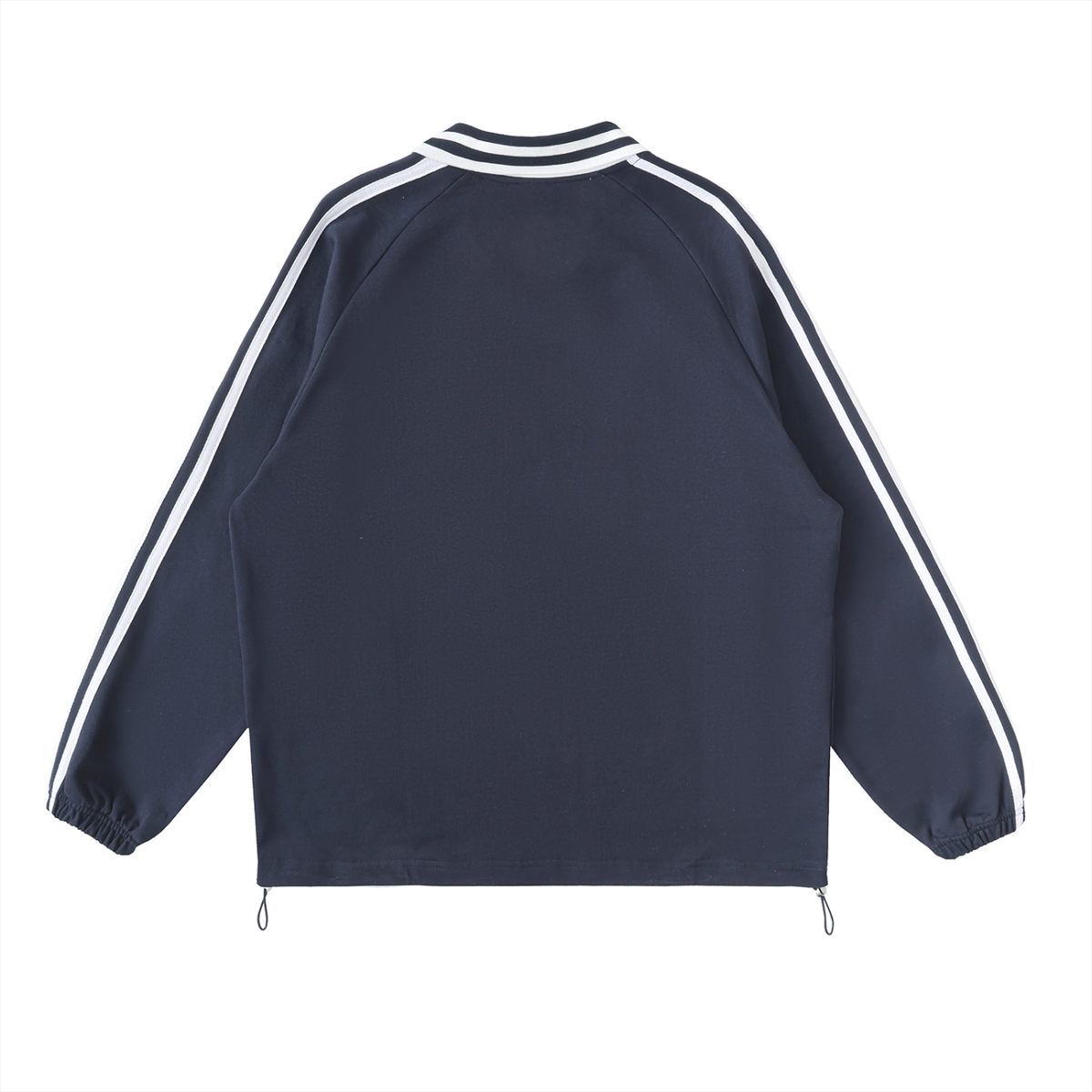 Contrast Striped John 3:8 Lapel Collar Sweatshirt