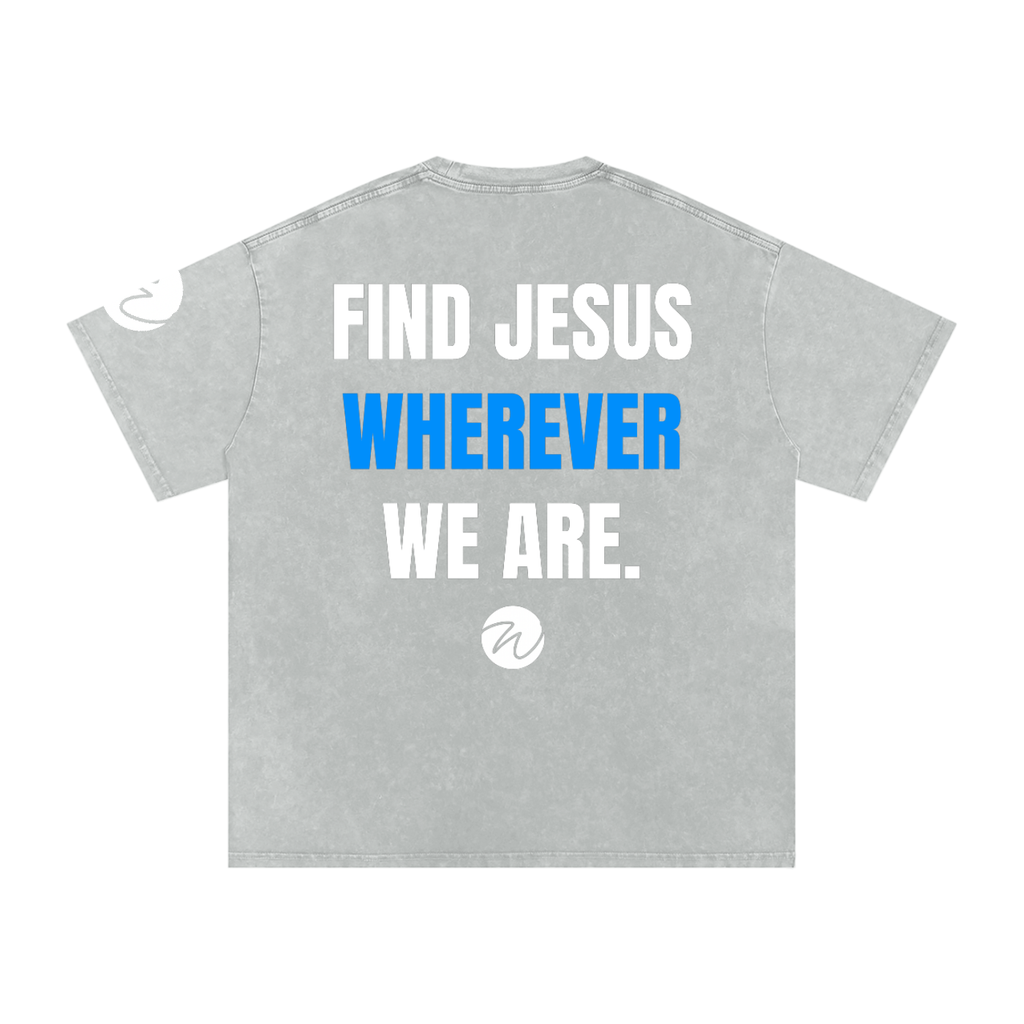 "We Outside" Snow Washed Oversized Cotton T-Shirt