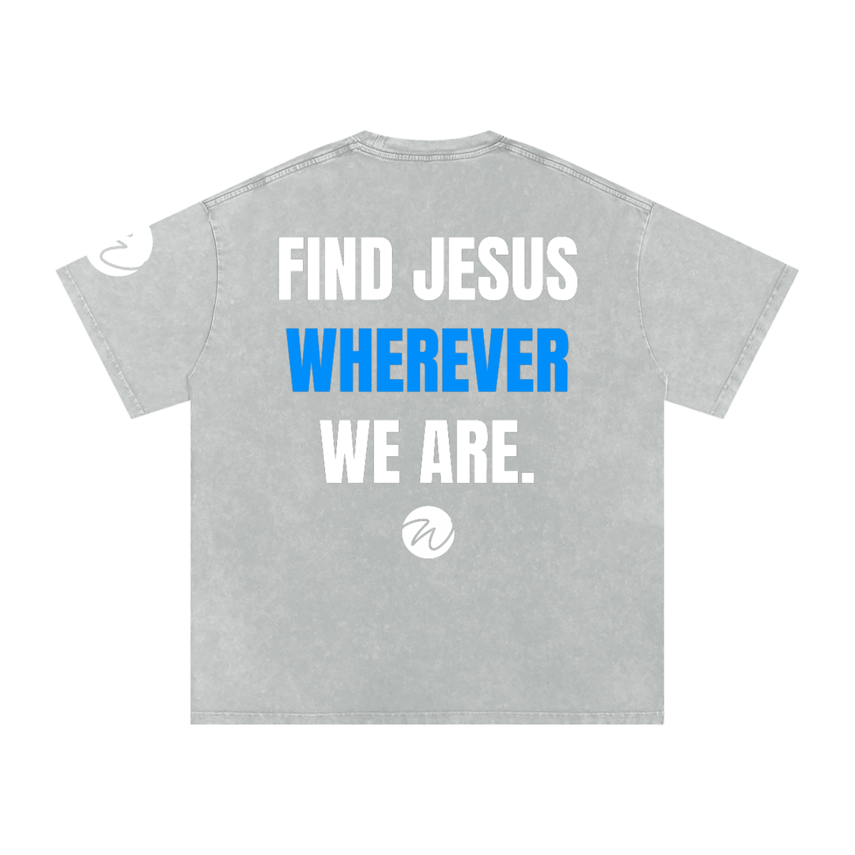"We Outside" Snow Washed Oversized Cotton T-Shirt