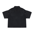 Unisex Vintage Wash Boxy Quarter-Zip Denim Shirt