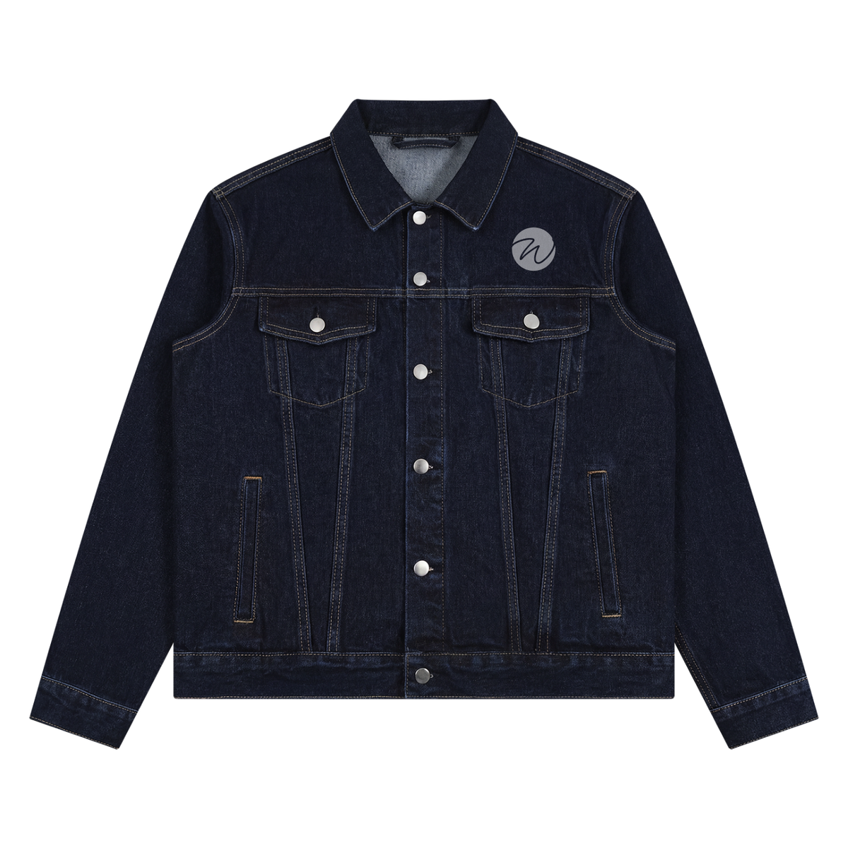 "Walking Encounter" Unisex Vintage Wash Denim Jacket