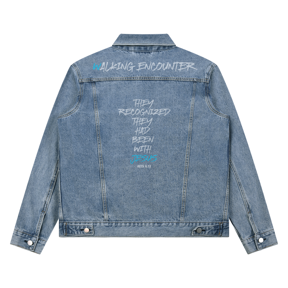 "Walking Encounter" Unisex Vintage Wash Denim Jacket