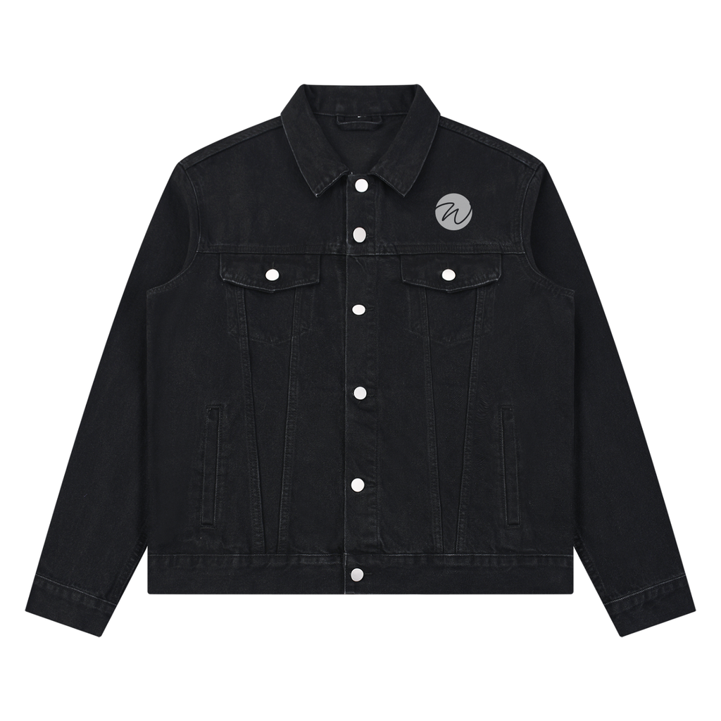 "Walking Encounter" Unisex Vintage Wash Denim Jacket