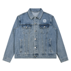 "Walking Encounter" Unisex Vintage Wash Denim Jacket