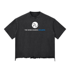 "We Outside" Snow Wash Raw-Hem Boxy T-shirt
