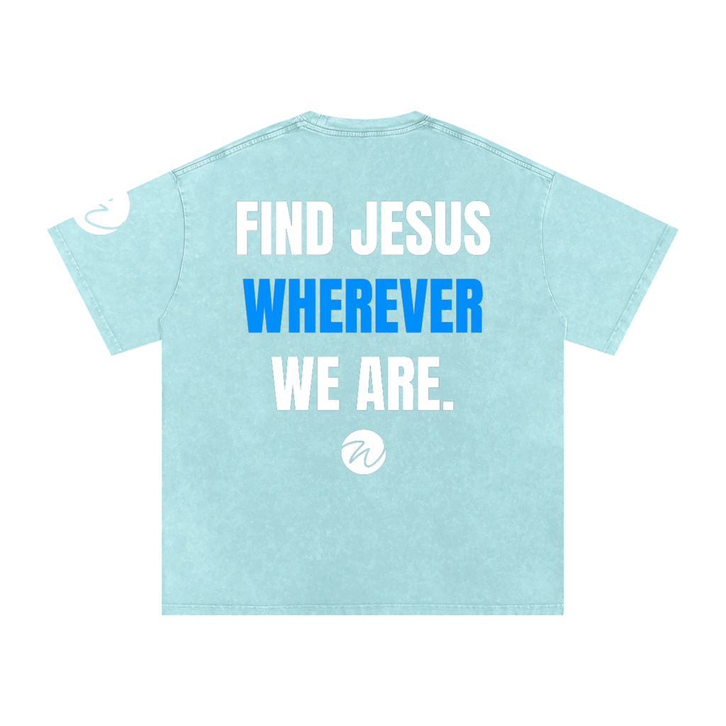 "We Outside" Snow Washed Oversized Cotton T-Shirt
