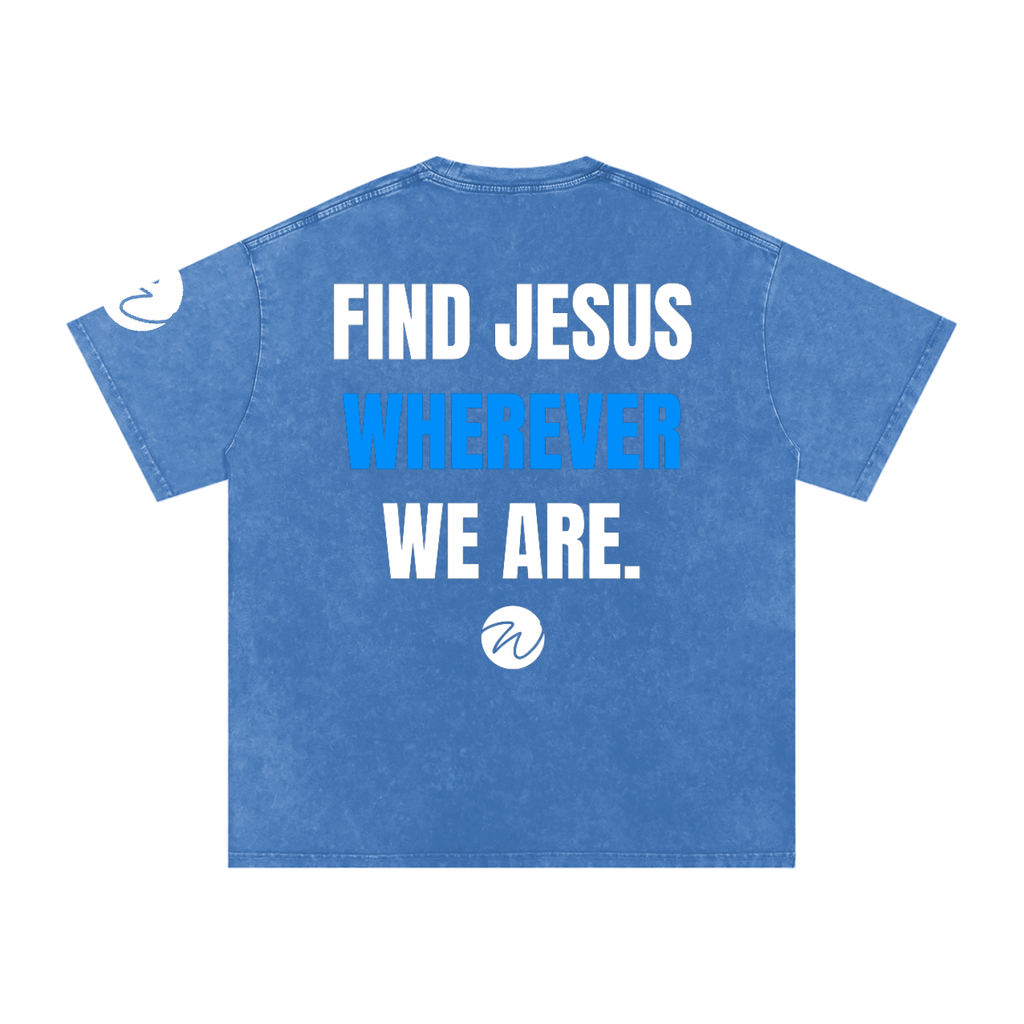 "We Outside" Snow Washed Oversized Cotton T-Shirt