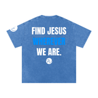 "We Outside" Snow Washed Oversized Cotton T-Shirt