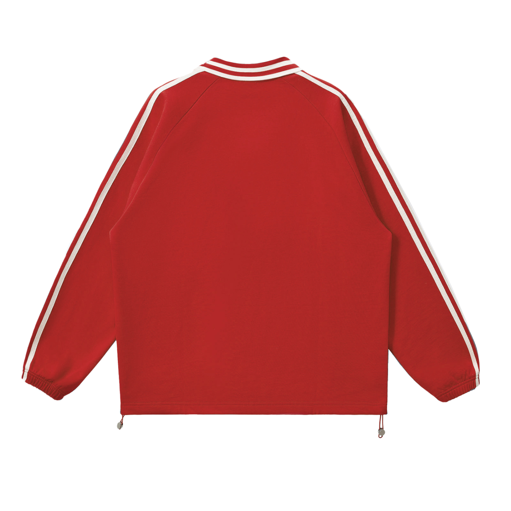 Contrast Striped John 3:8 Lapel Collar Sweatshirt