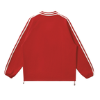 Contrast Striped John 3:8 Lapel Collar Sweatshirt