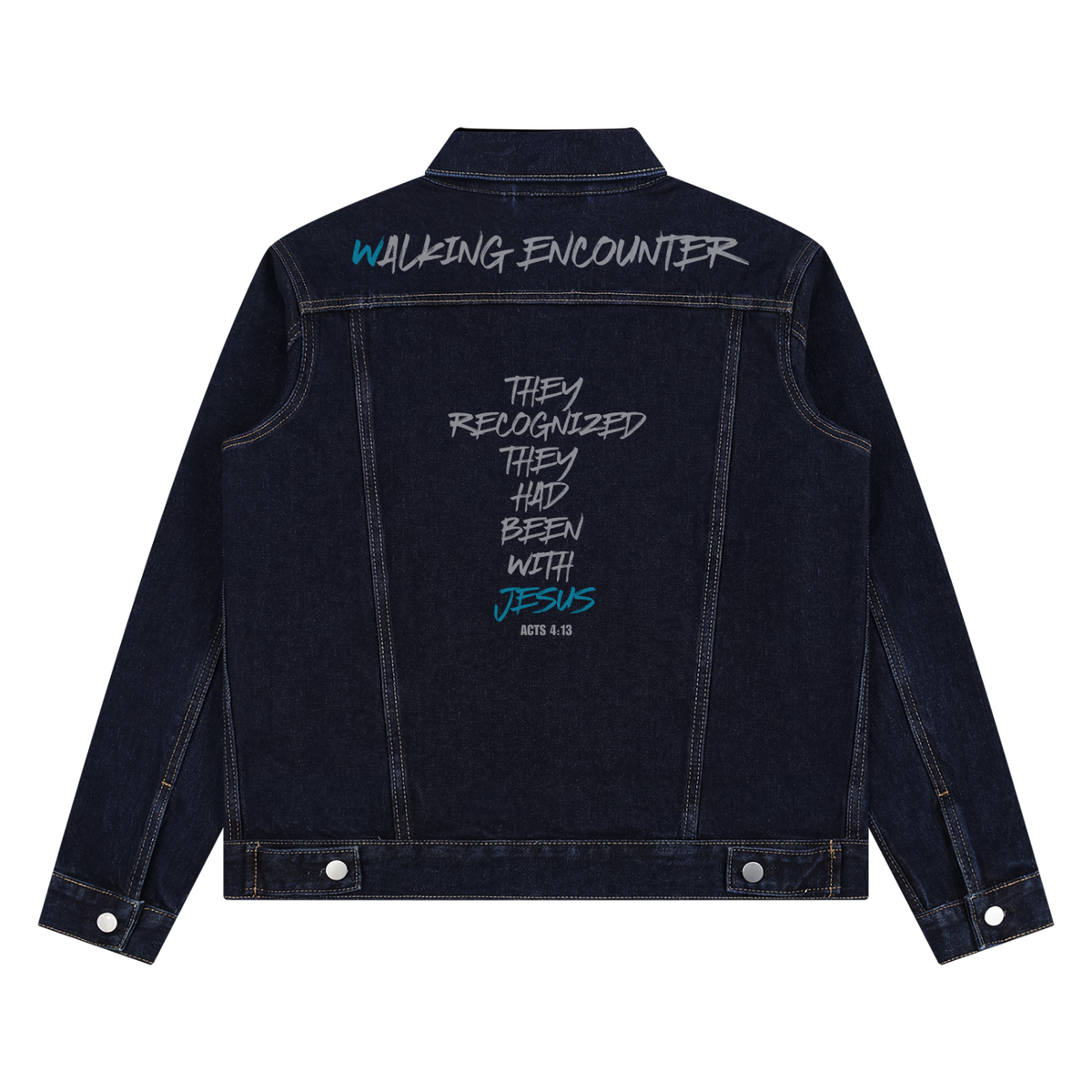 "Walking Encounter" Unisex Vintage Wash Denim Jacket